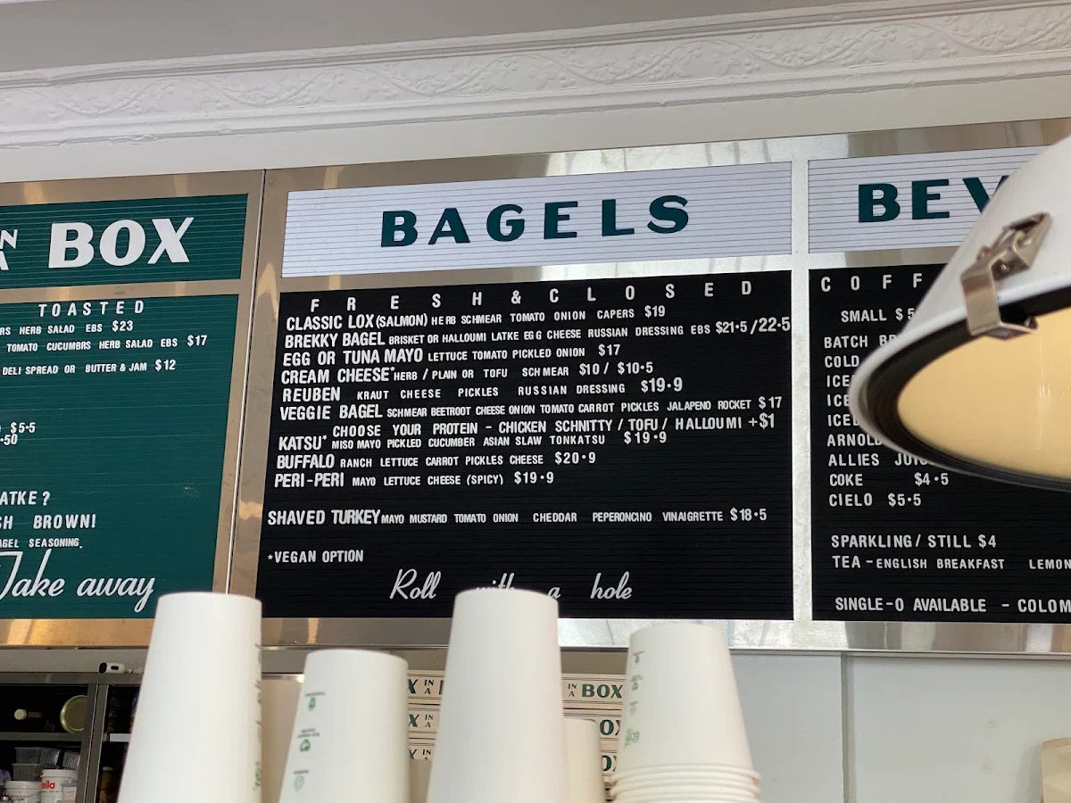 Menu, Lox In A Box Marrickville