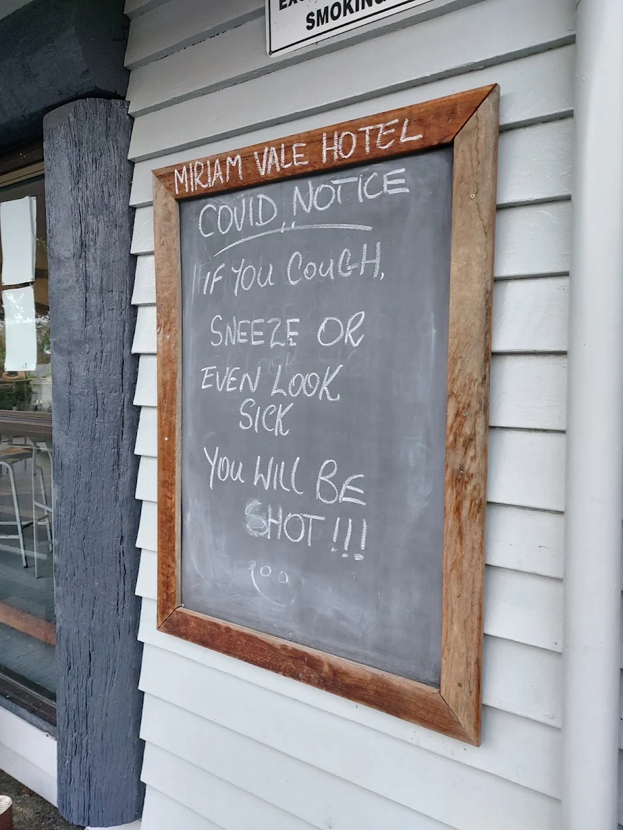Menu, Miriam Vale Hotel