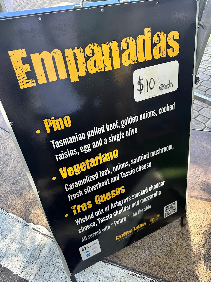 Menu, Cantina Latina