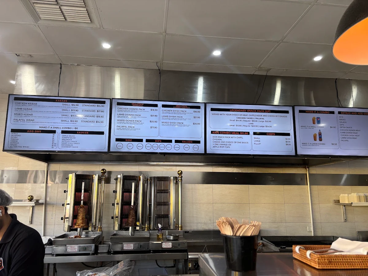 Menu, Efze Legendary Kebab Mount barker
