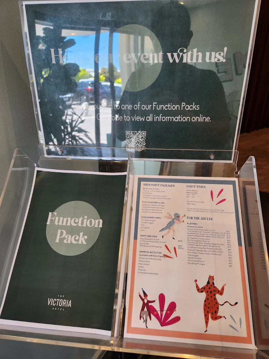 Menu, The Victoria Hotel Yarraville