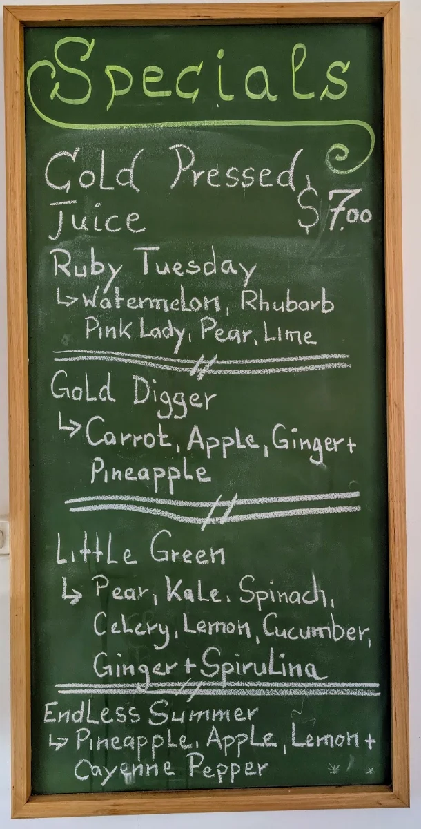Menu, Zesty Lemon Cafe