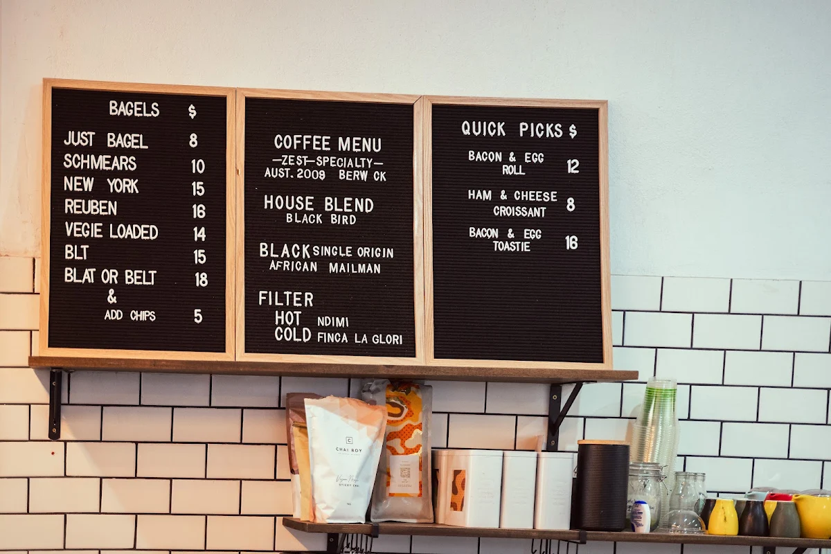 Menu, Blue Lily Cafe