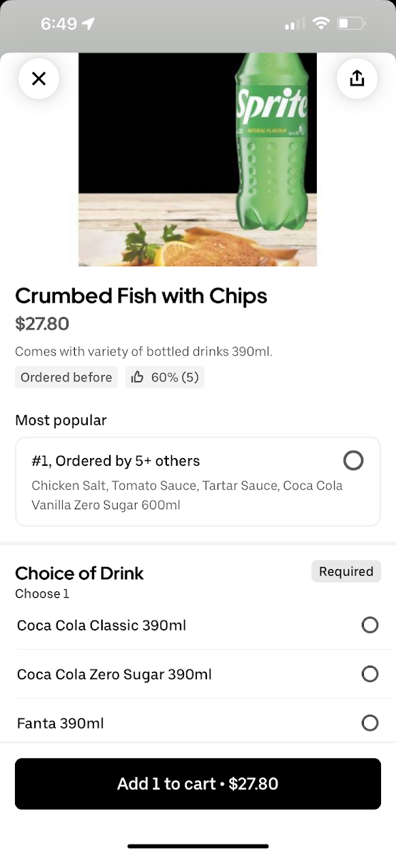 Menu, Willy's Fish & Burgers(Jerrabomberra)