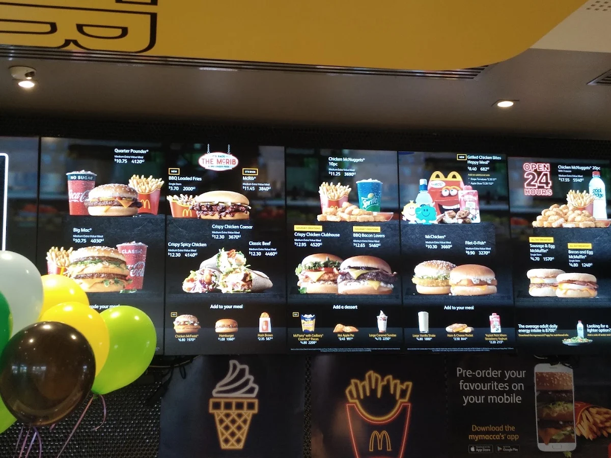 Menu, McDonald's Wadalba