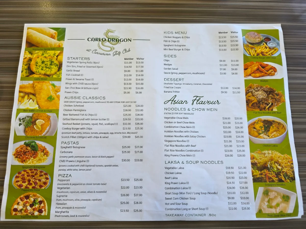 Menu, Carlo Dragon
