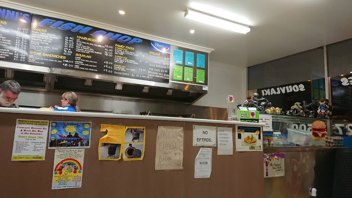 Menu, Yianni’s fish shop