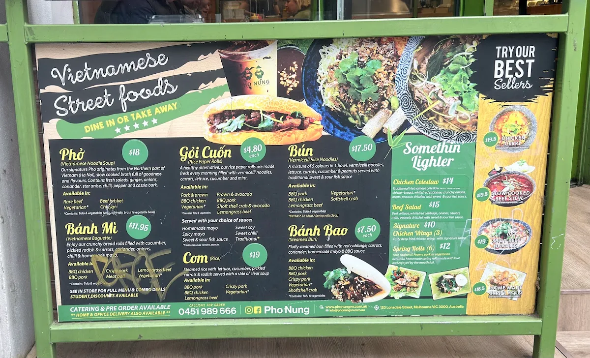 Menu, Pho Nung 123