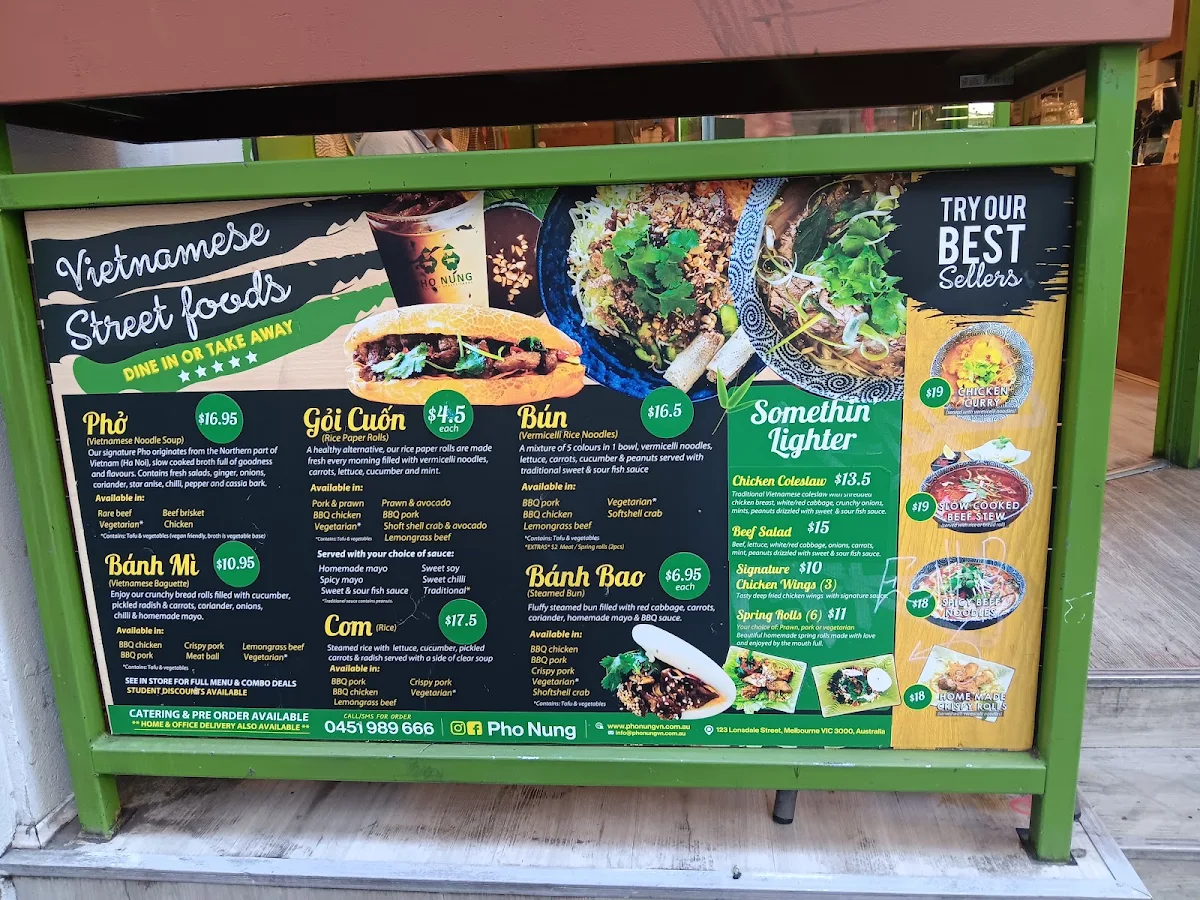 Menu, Pho Nung 123