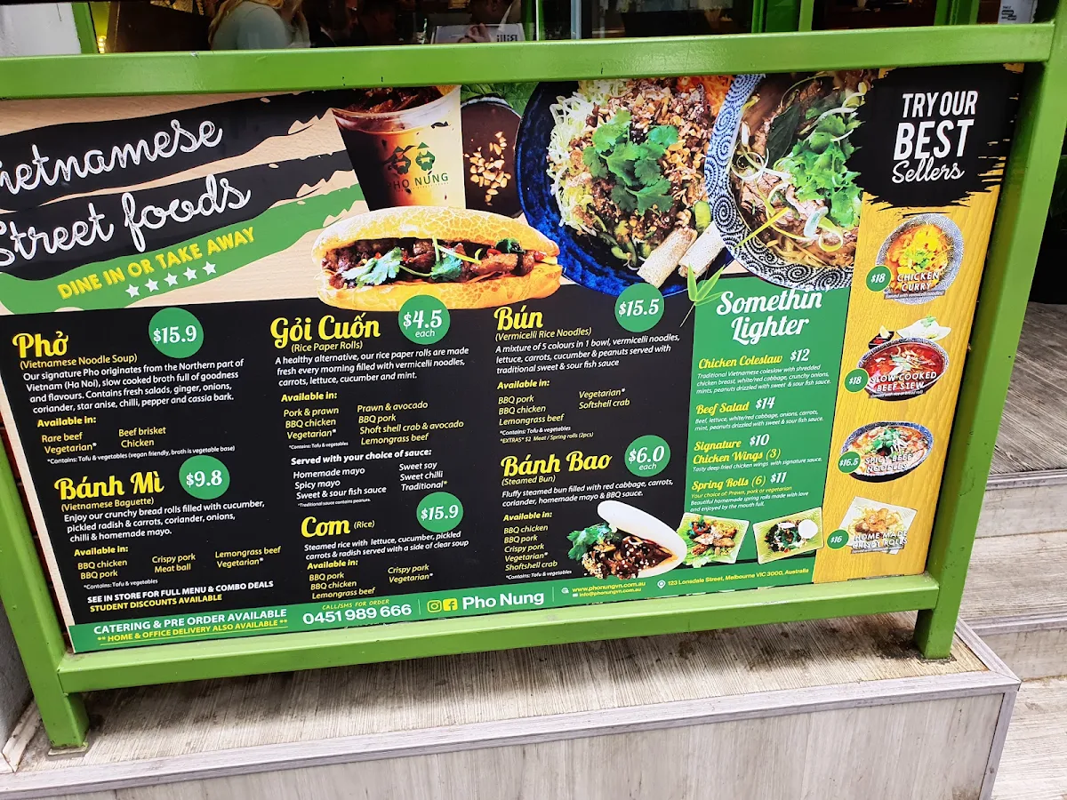 Menu, Pho Nung 123