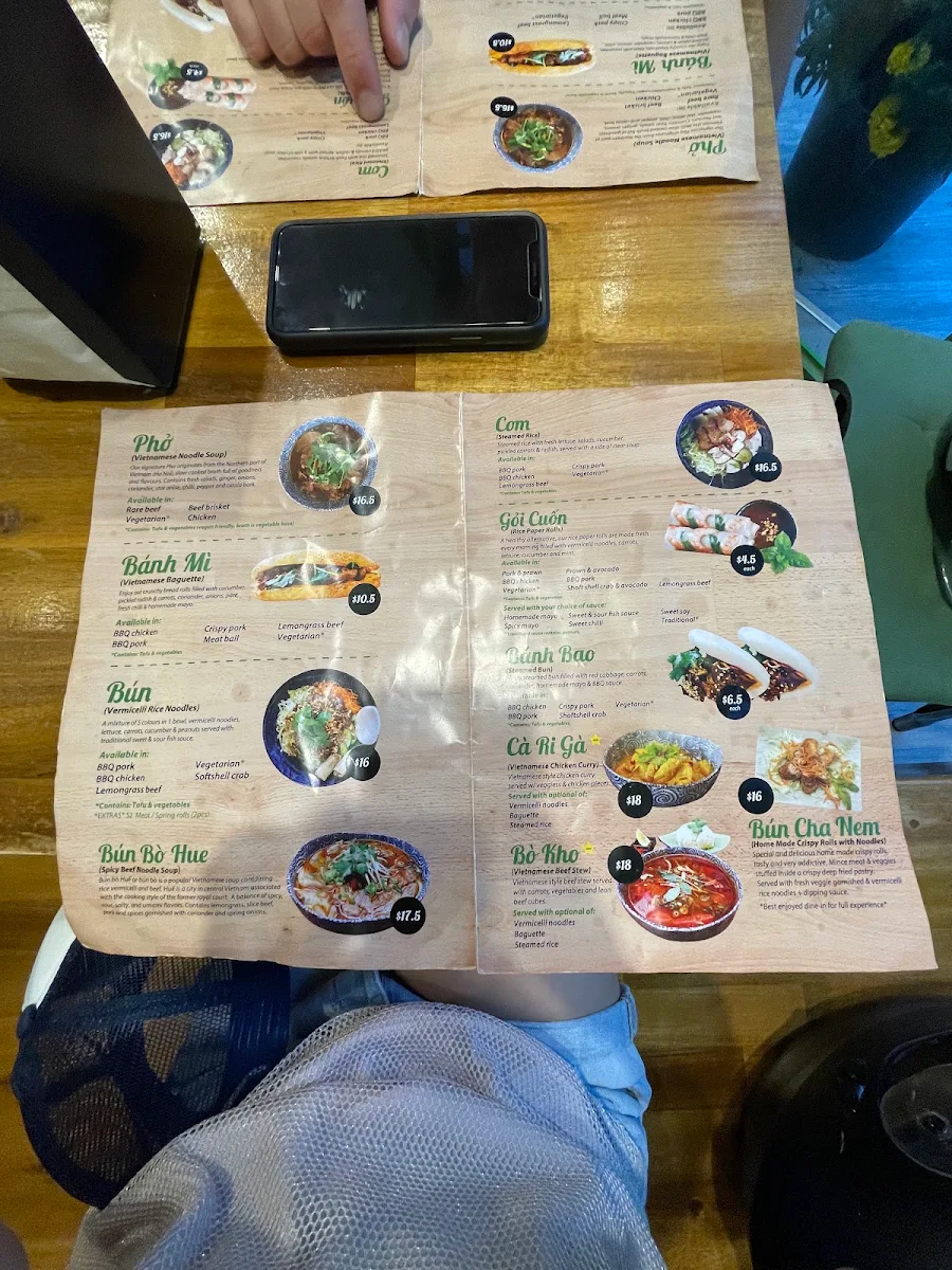 Menu, Pho Nung 123