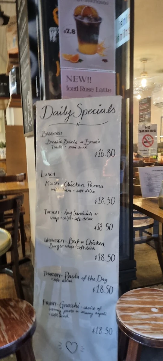 Menu, Cafe Vicolino