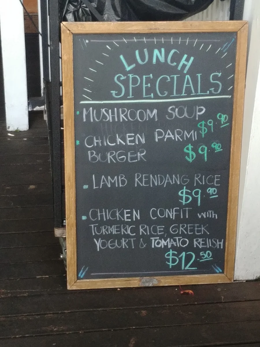 Menu, Cafe Bema