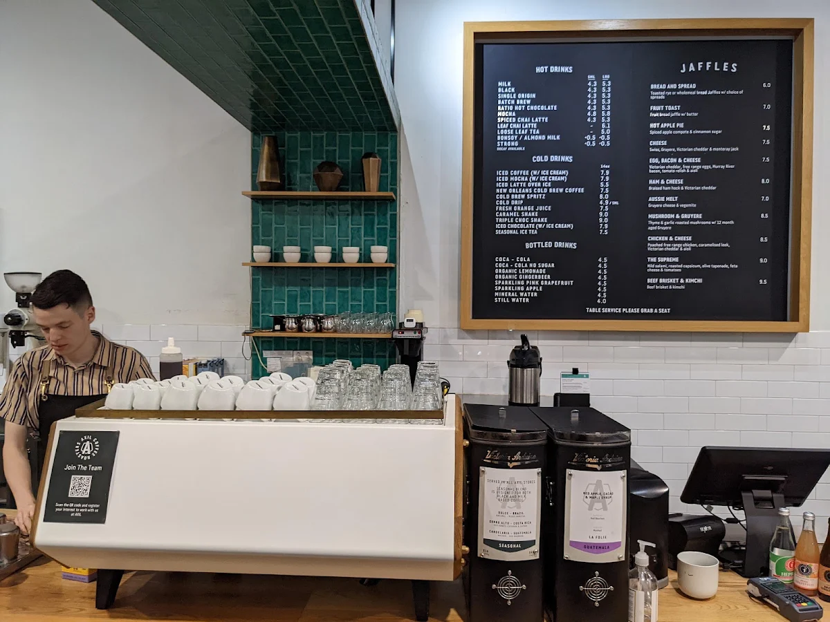 Menu, Axil Coffee Roasters SXL