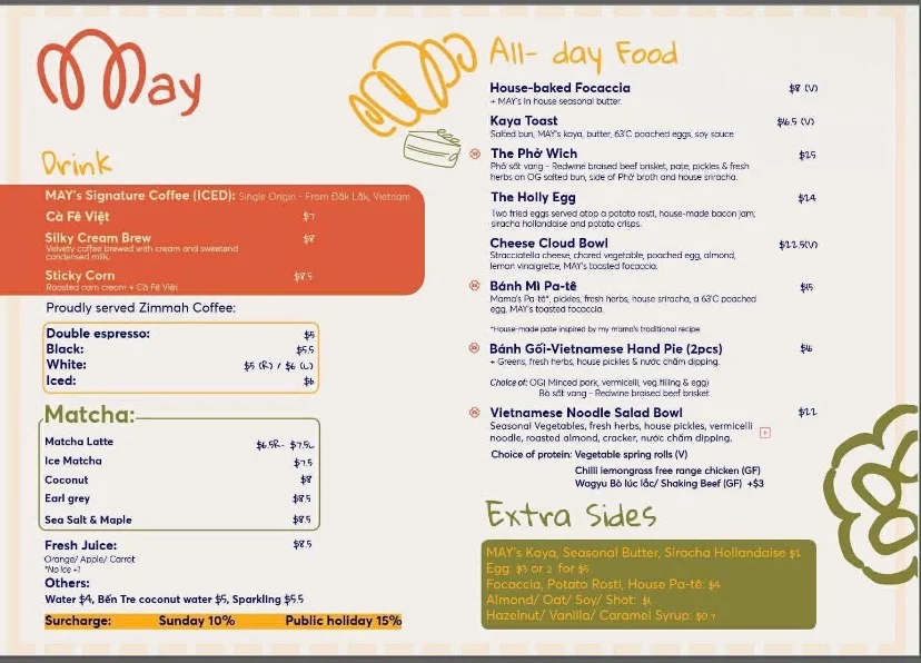 Menu, May Bakes