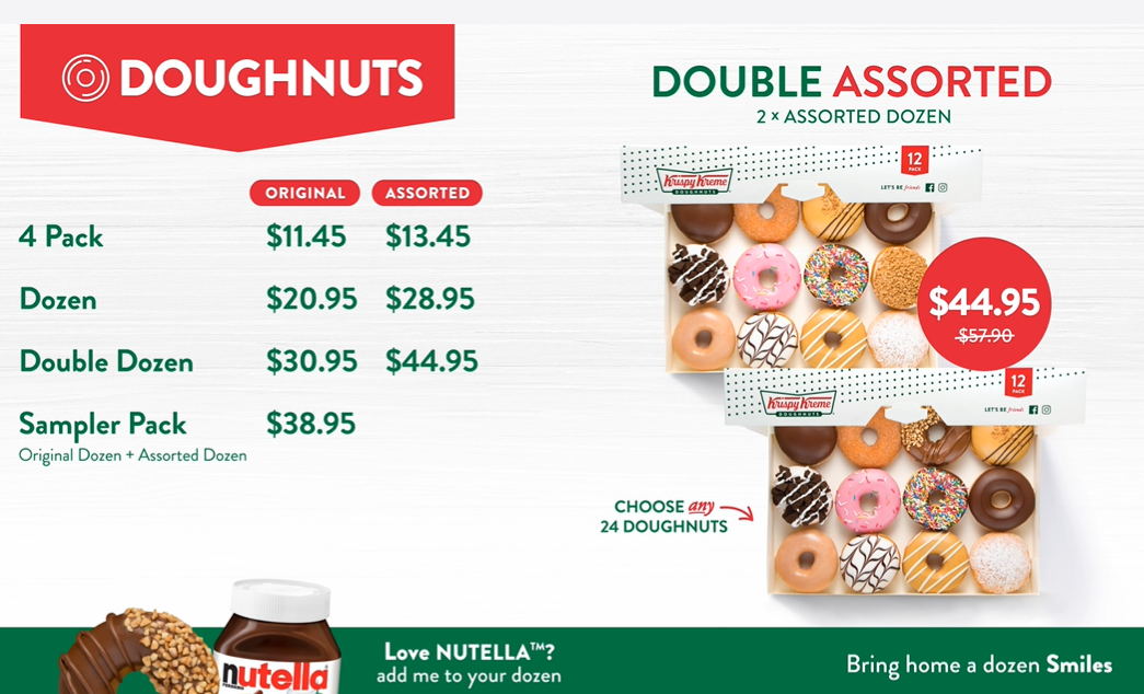 Menu, Krispy Kreme