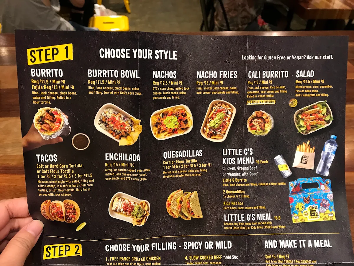 Menu, Guzman y Gomez - Albert Lane