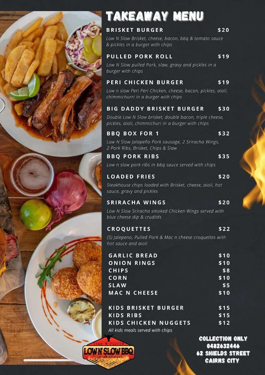 Menu, Slap and Pickle Low and Slow Smokehouse