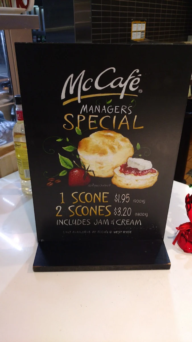 Menu, McDonald's West Ryde