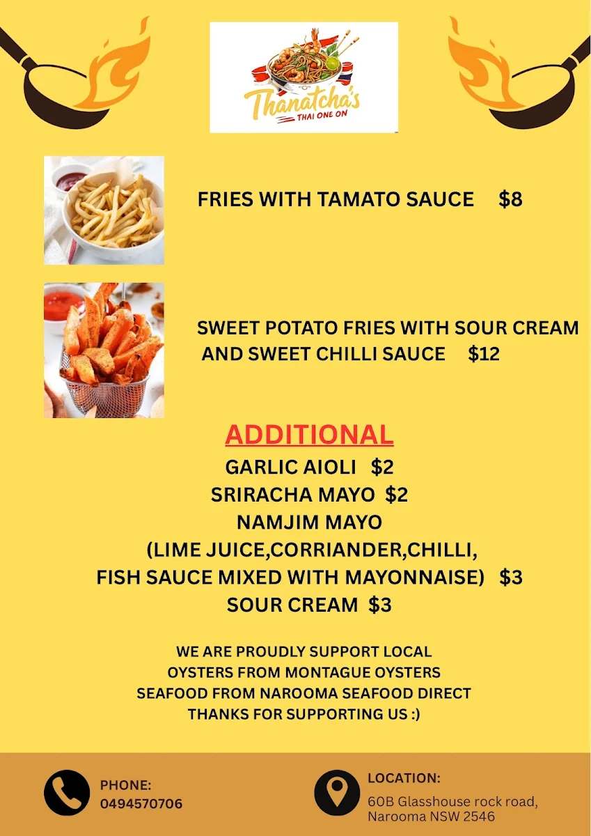Menu, Thanatcha’s Thai One On