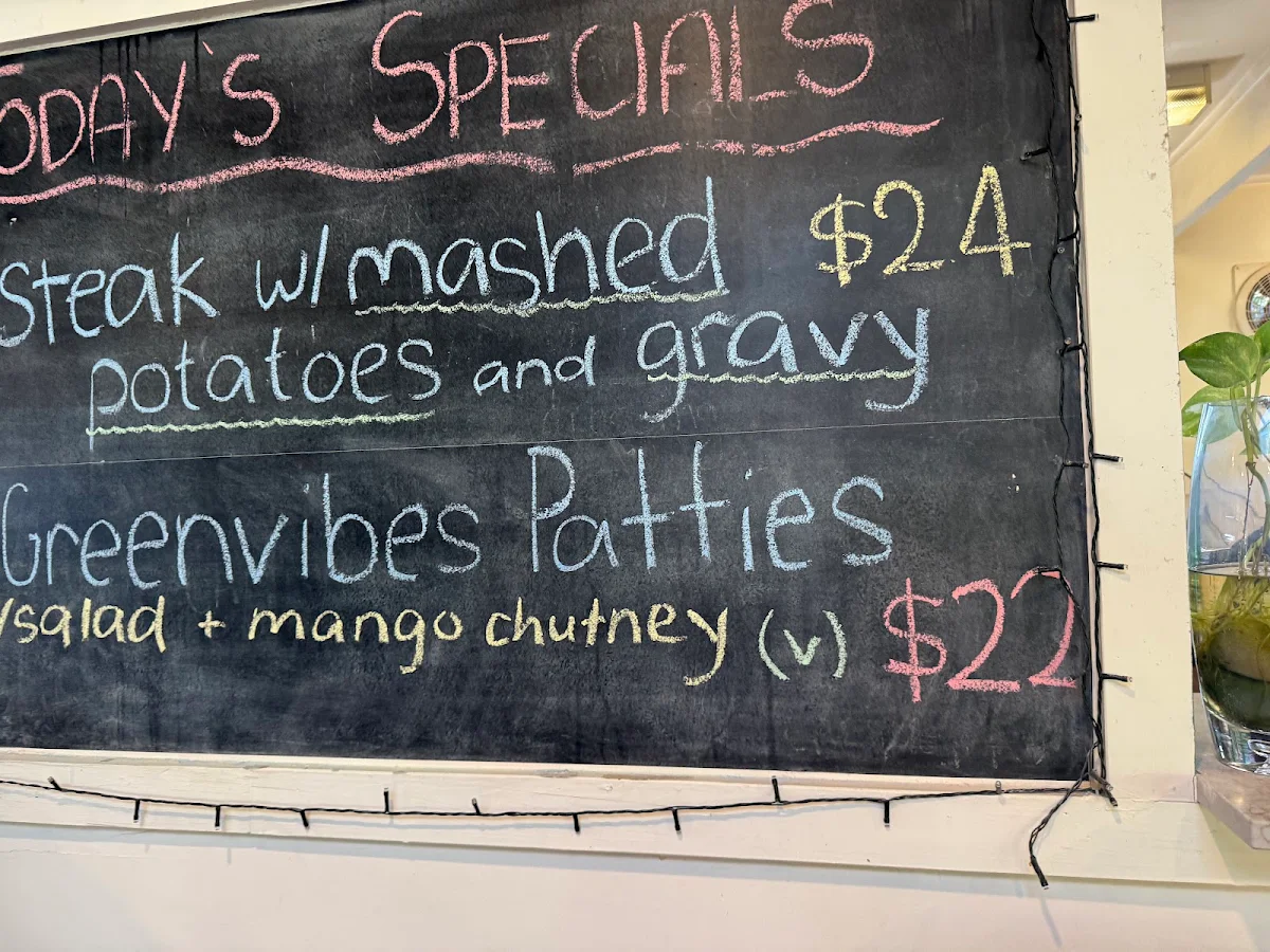 Menu, Green Vibes Cafe