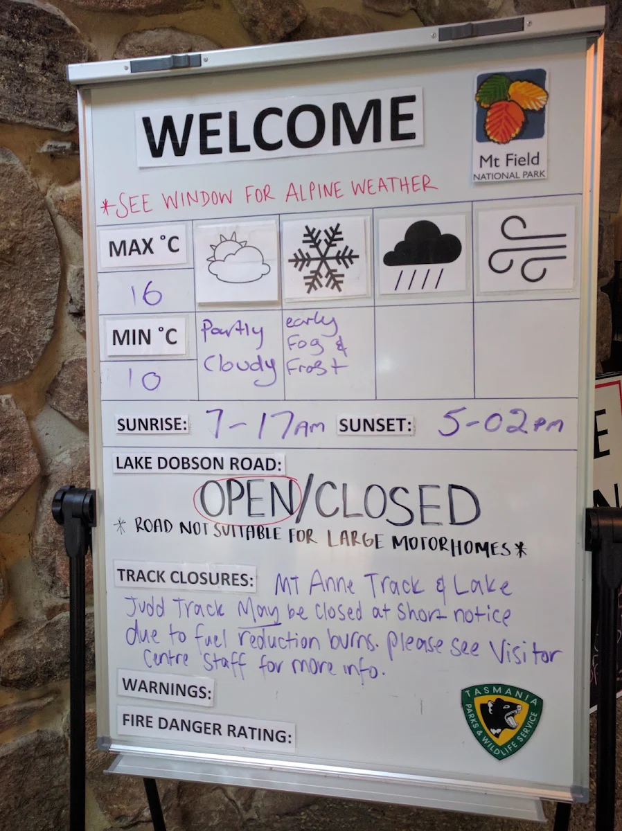 Menu, Waterfalls Cafe & Gallery