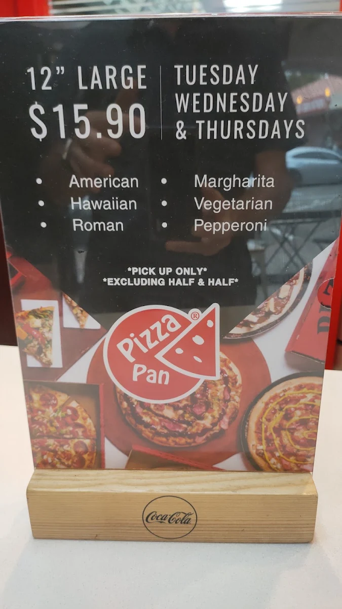 Menu, Pizza Pan Blackwood