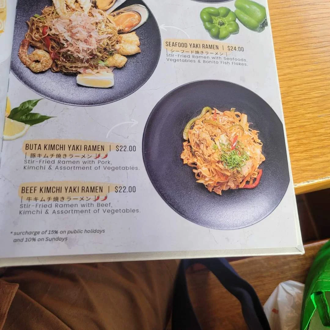 Menu, Ajisen Ramen Knox