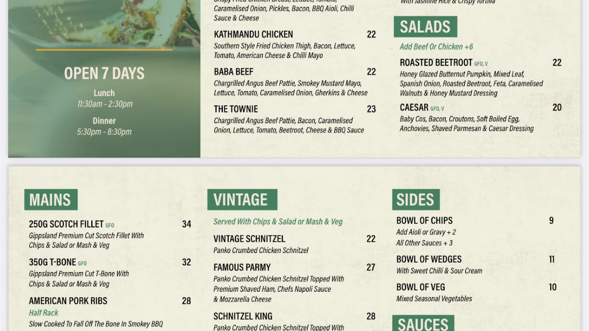 Menu, The Peak 8848 Restaurant