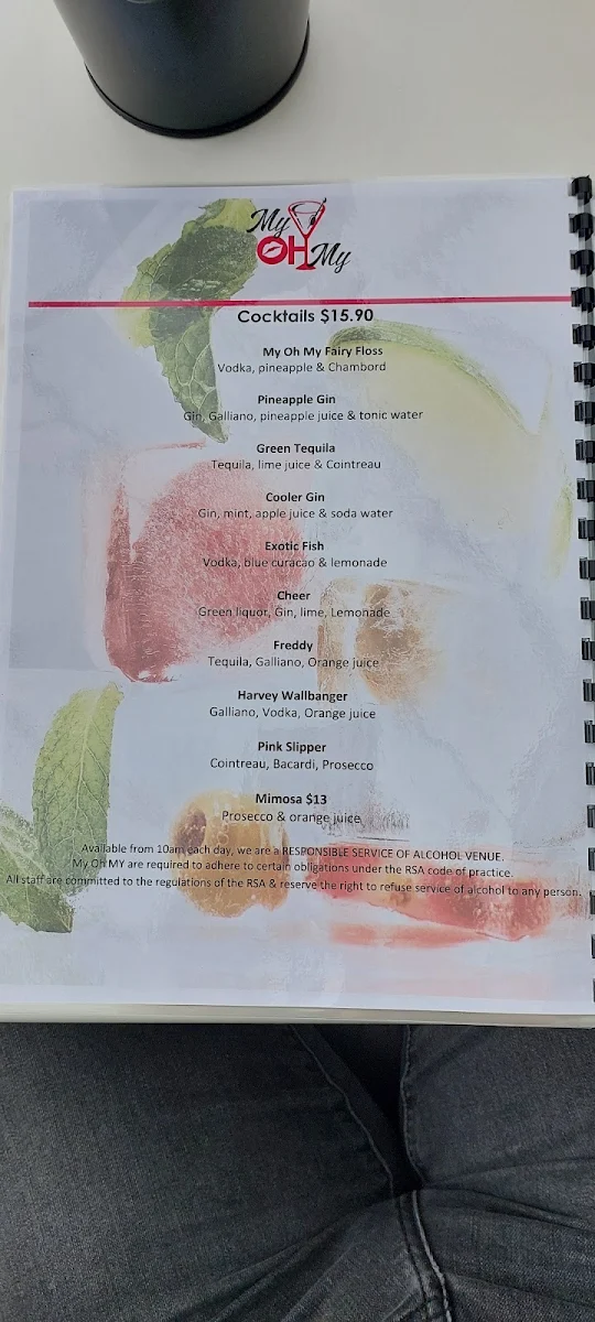 Menu, My Oh My Cafe