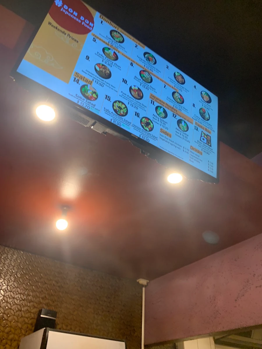 Menu, Don Don South Melbourne