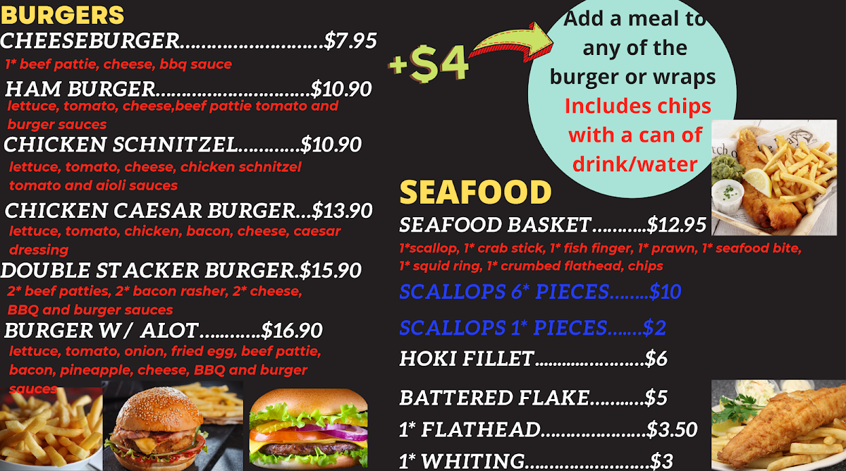 Menu, Hungry Freds