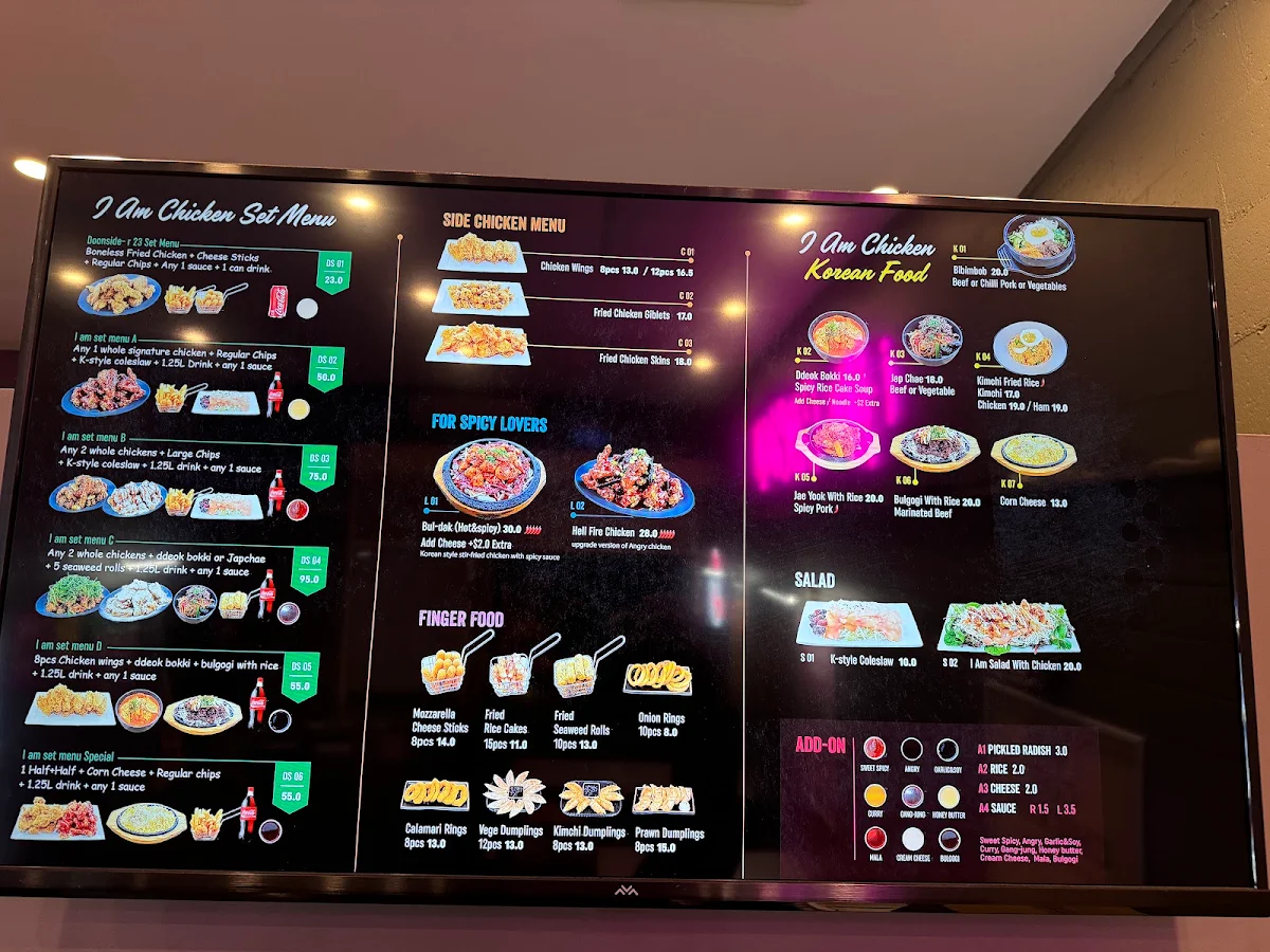 Menu, I am chicken (Doonside)
