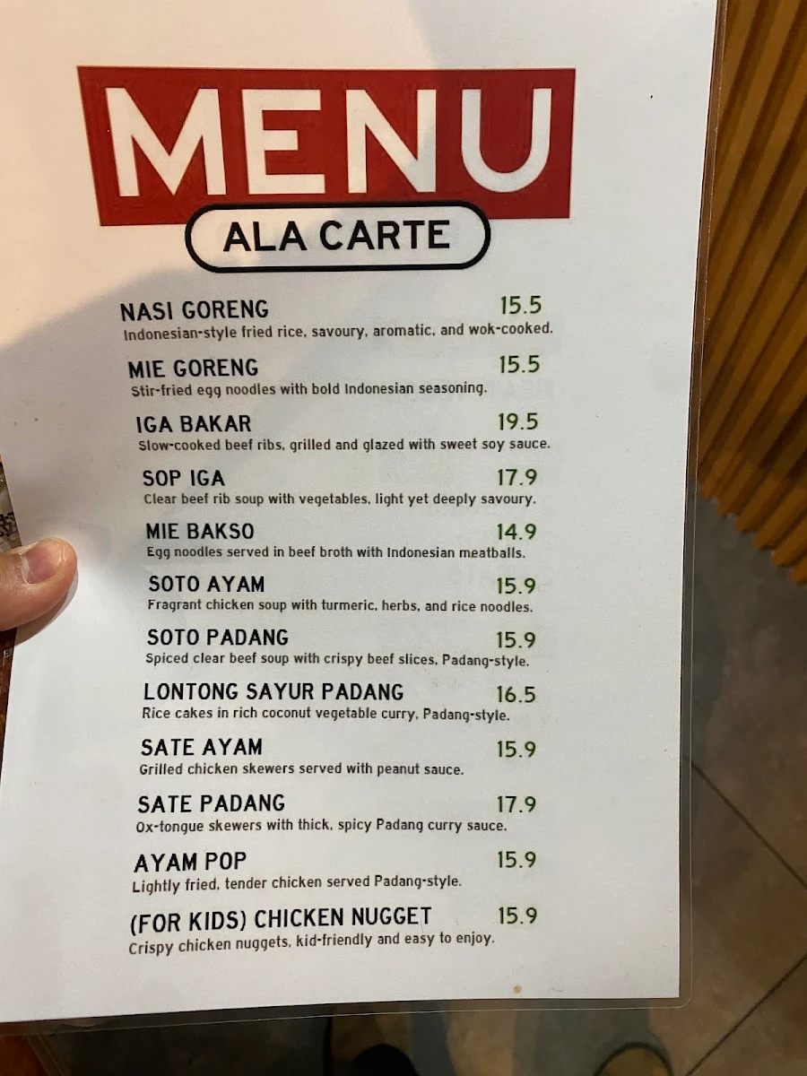 Menu, Salero Kito Russell Street (HALAL)