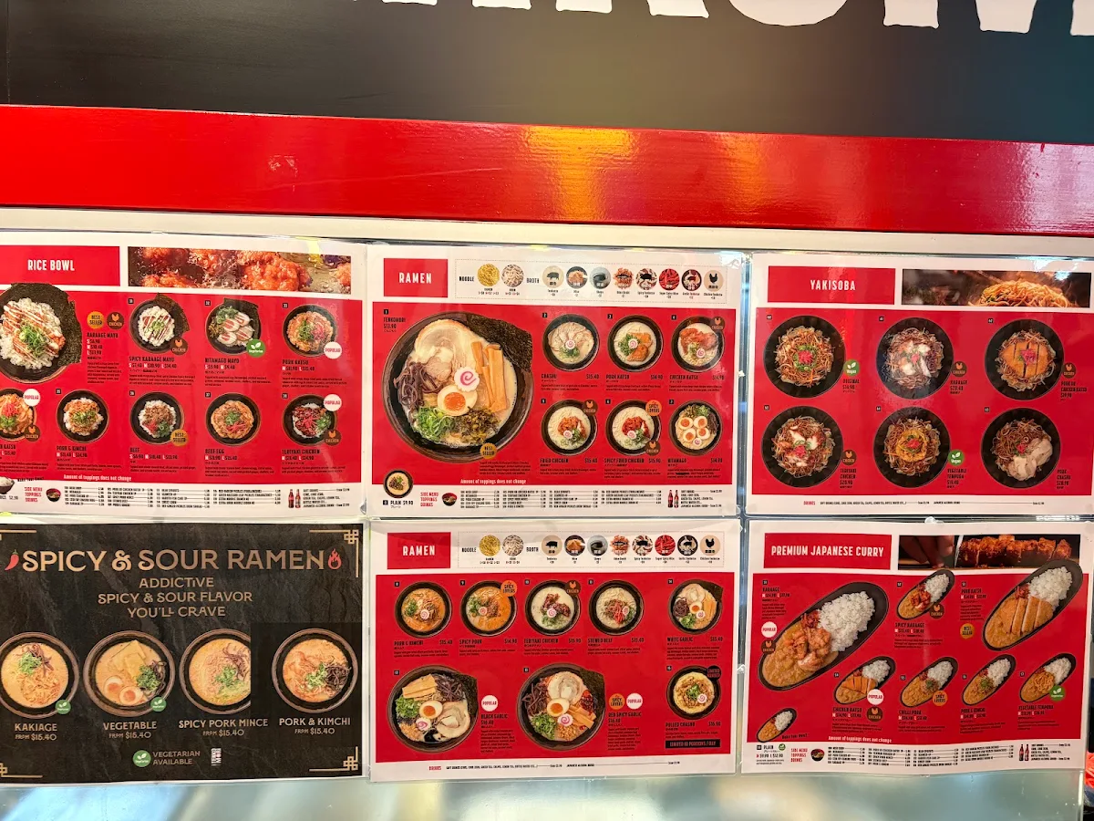Menu, Tenkomori Ramen House Wynyard