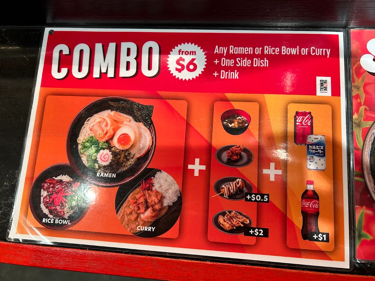 Menu, Tenkomori Ramen House Wynyard