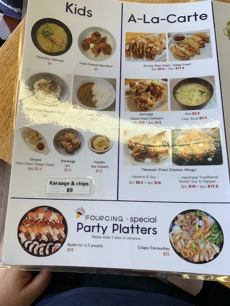 Menu, Four Cinq