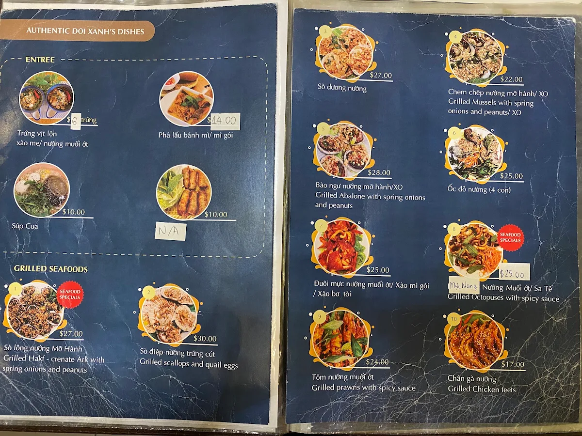 Menu, Doi Xanh Quan