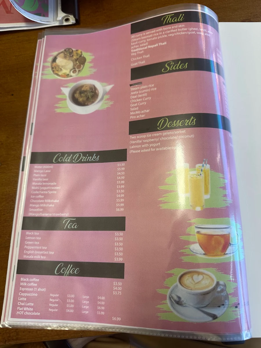 Menu, Chitwan Taas and Momo House West Ryde