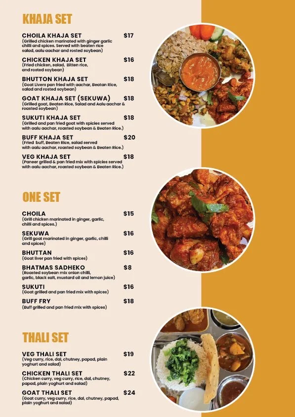 Menu, Chitwan Taas and Momo House West Ryde