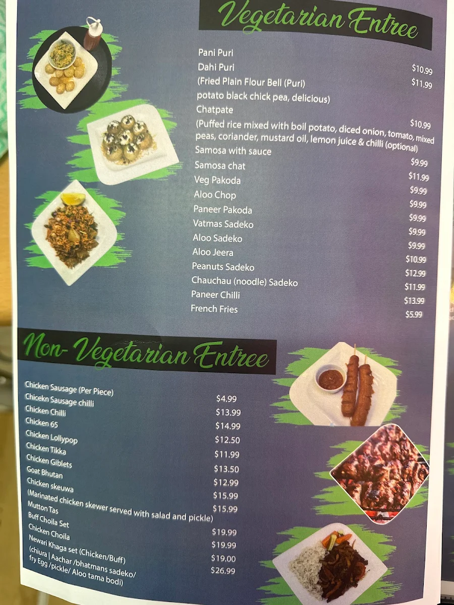 Menu, Chitwan Taas and Momo House West Ryde