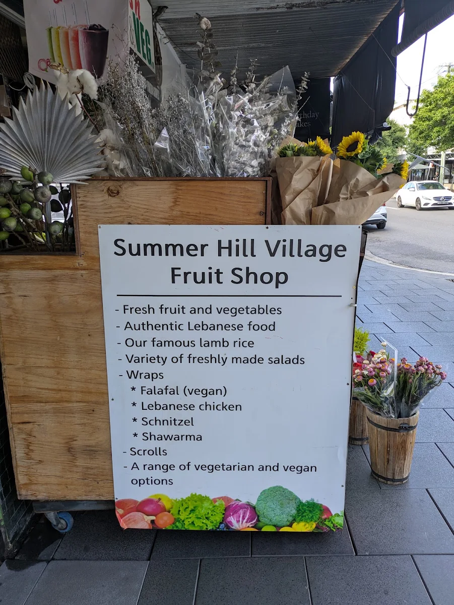 Menu, The Fruit Shop