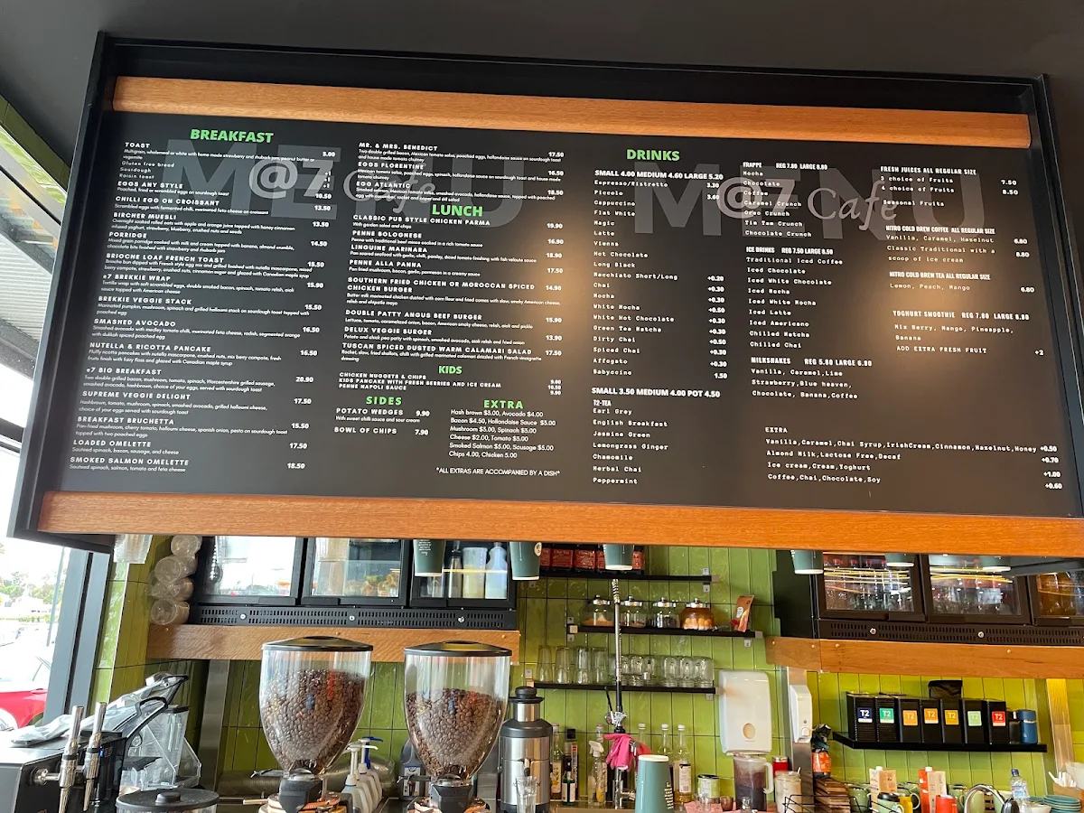 Menu, @7 cafe