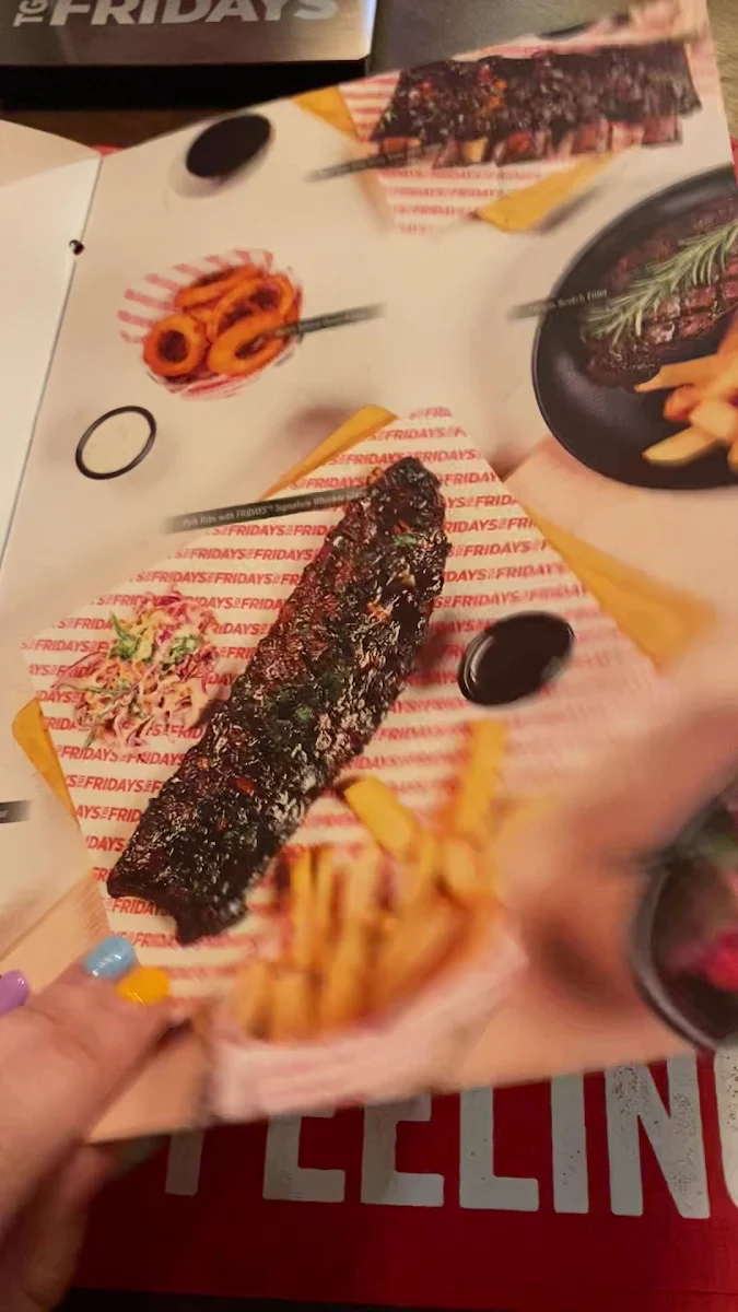Menu, TGI Fridays Doncaster
