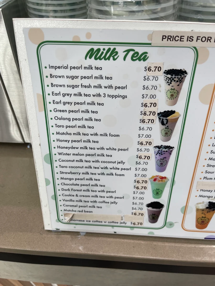 Menu, Hi Cup Bubble Tea Caneland, MACKAY