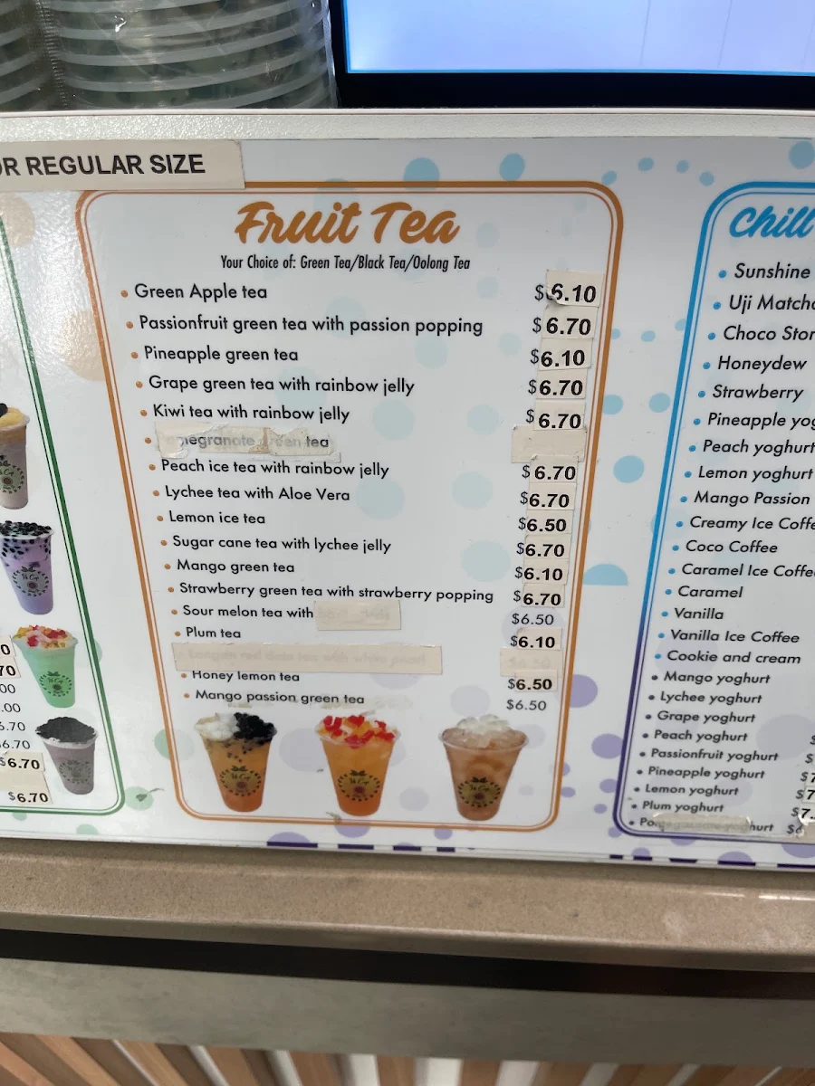 Menu, Hi Cup Bubble Tea Caneland, MACKAY