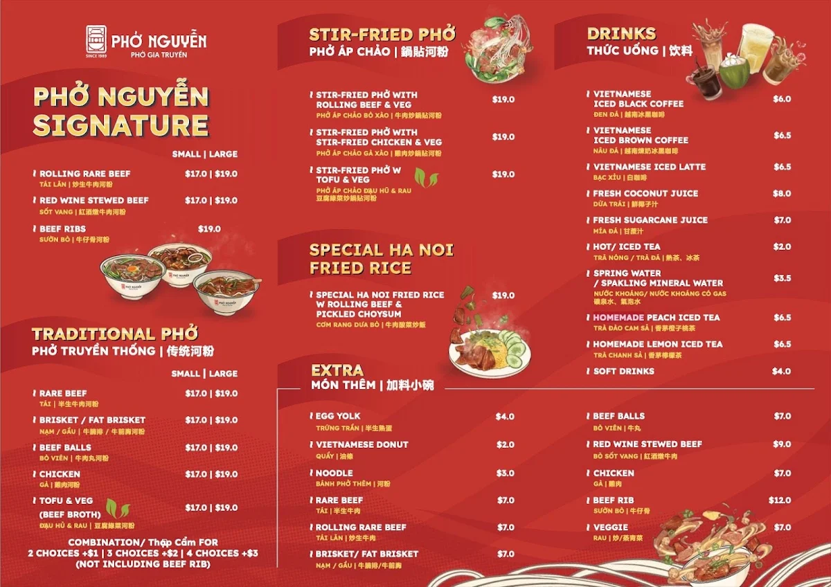 Menu, Phở Nguyễn