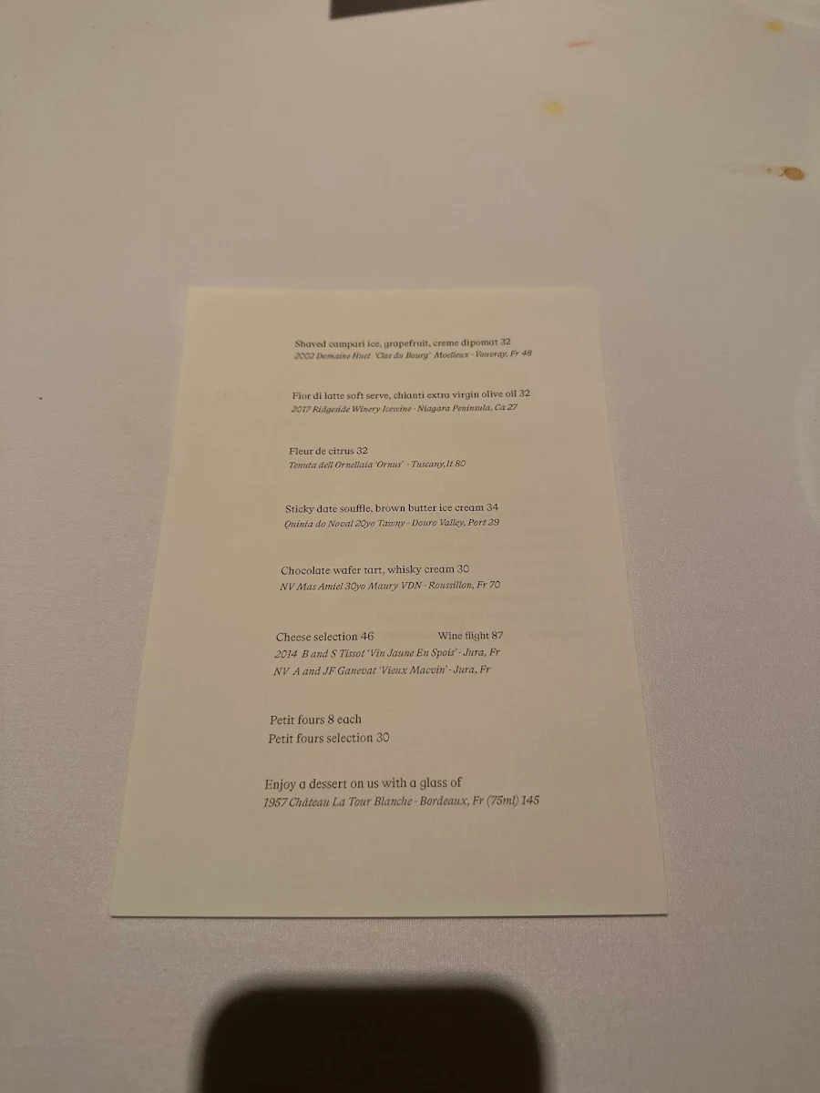 Menu, Coogee Pavilion Rooftop