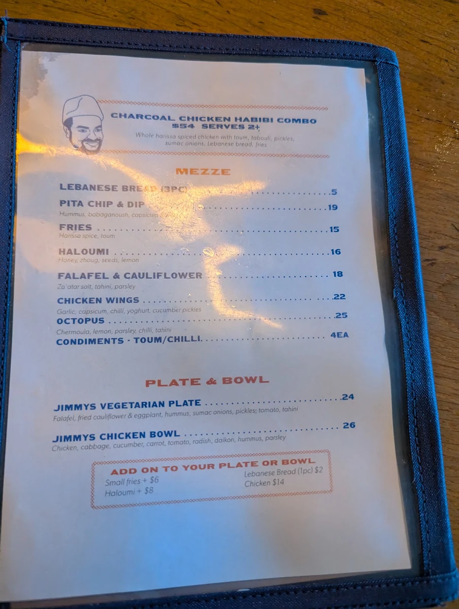 Menu, Coogee Pavilion Rooftop