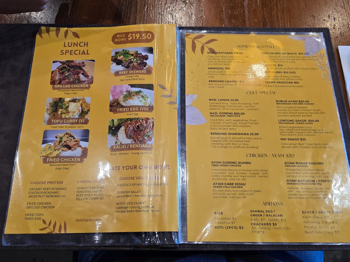 Menu, Dale La Pau